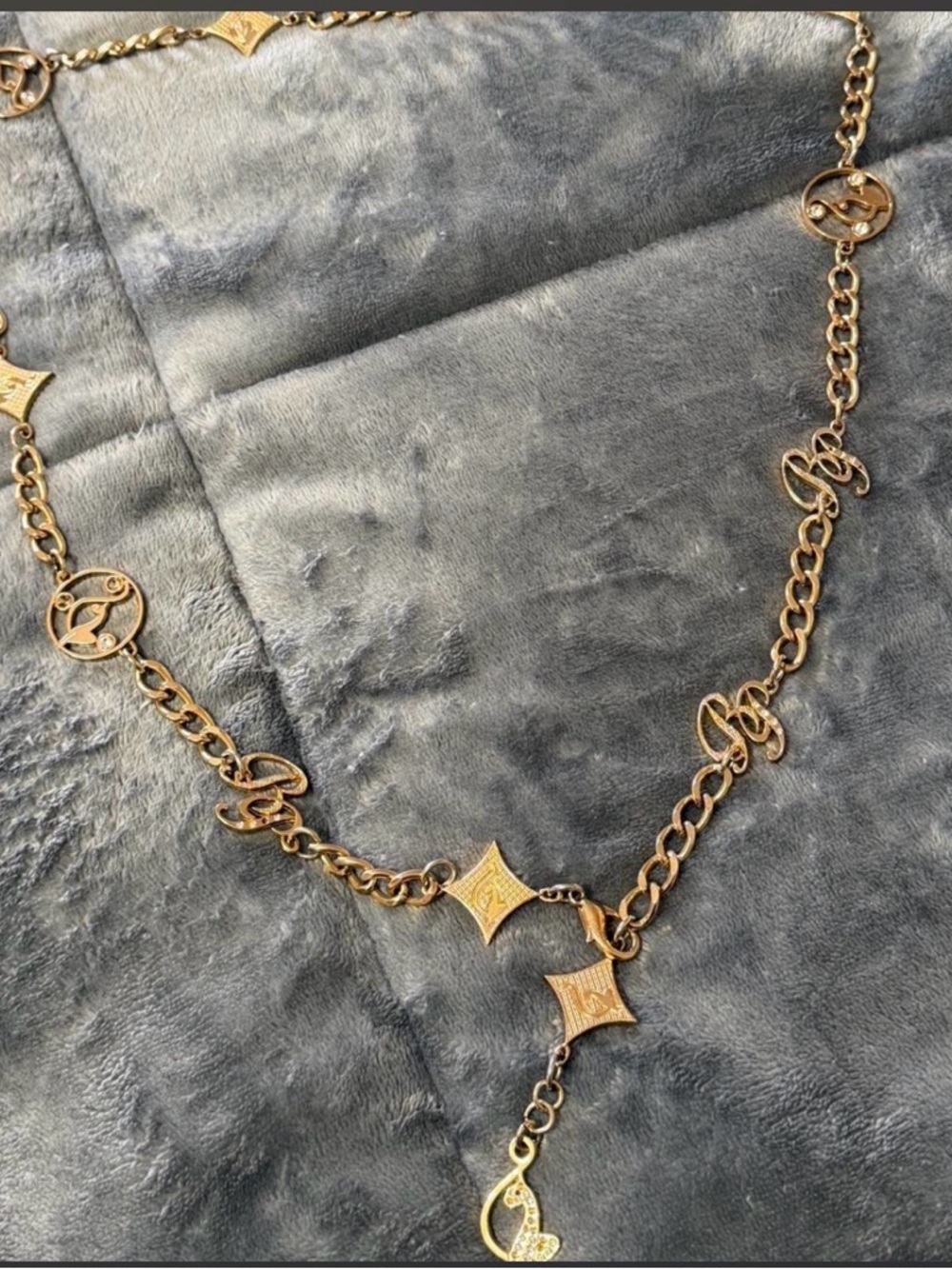 Goldtone Logo-Link Y Necklace - Designer Style